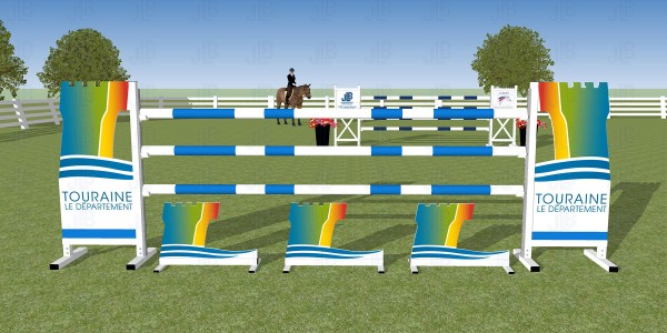 Obstacle "Touraine" avec soubassements - Avec mise en forme du panneau