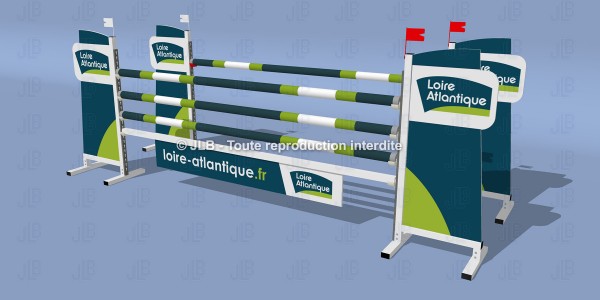 OBSTACLE "LOIRE ATLANTIQUE" oxer - Avec mise en forme du panneau