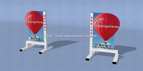 Poteaux départ/arrivée publicitaires "Montgolfières" - Obstacles publicitaires