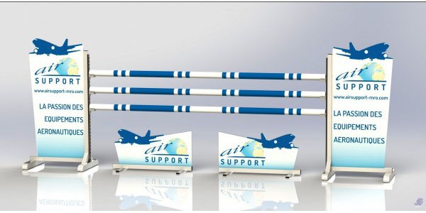 Obstacle publicitaire Air support - Avec mise en forme du panneau
