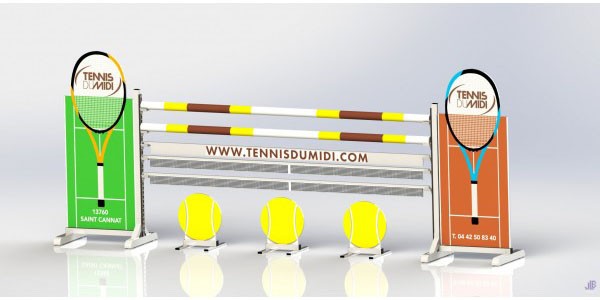 Obstacle publicitaire Tennis du Midi - Avec mise en forme du panneau